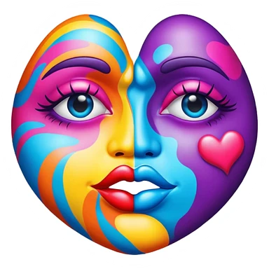 sealed with a kiss mark in psychedelic colors sticker