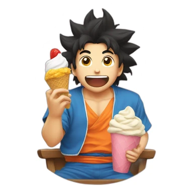 sangoku eating an icecream sticker