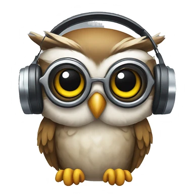 owl with headset sticker