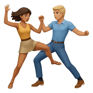 Women kicks a man sticker