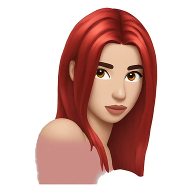 dua lipa with red long hair sticker