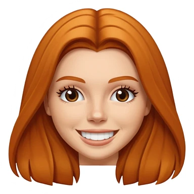 ginger Kendall Jenner with long hair in the style of an emoji sticker