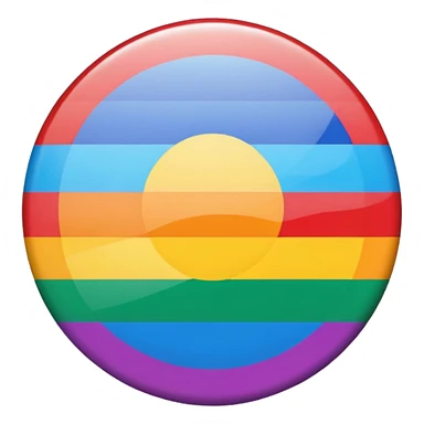 rainbow pride flag as circular badge sticker