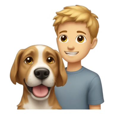 Cute Dog and boy sticker