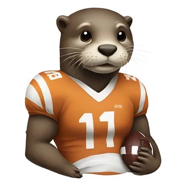 Otter with football jersey  sticker