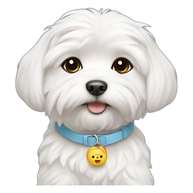 maltese puppy with collar that says Kimchi sticker