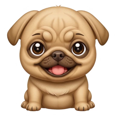 smile pug baby sticker