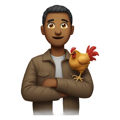 Man with chicken head sticker