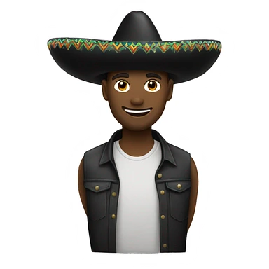 Black sombrero sticker