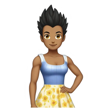 Vegeta in a sundress sticker