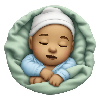 Sleeping baby with cap. sticker
