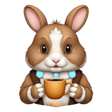 rabbit with coffee sticker