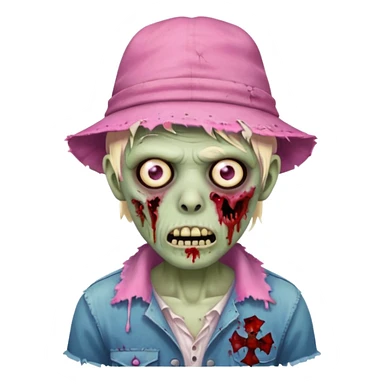 zombie with pink hat sticker