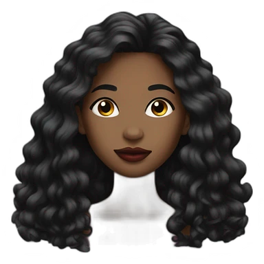 Beautiful Black women long hair lipstick sticker