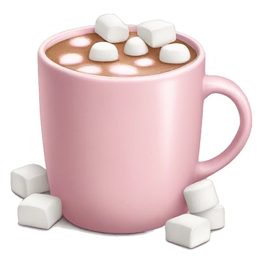 Light Pink mug of hot chocolate with marshmallows  sticker