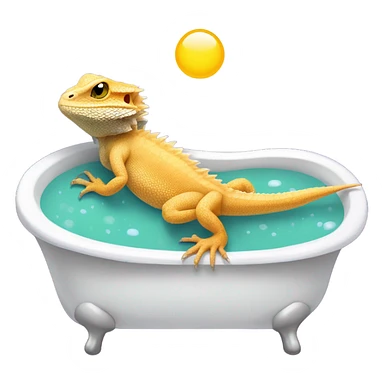Bearded dragon in bathtub sticker