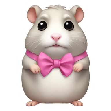 Sad hamster meme with a pink bow sticker