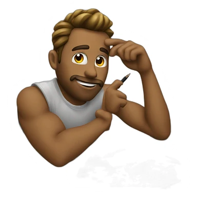 Giga Chad doing editing sticker