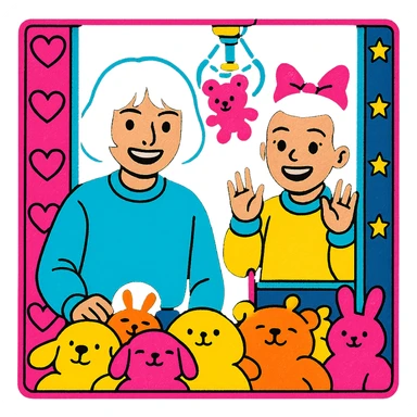 Replace the boy with the character Mike from Stranger Things and the girl with the character Eleven from Stranger Things, maintaining the colorful and cheerful style of the original drawing. sticker