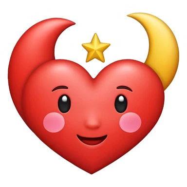 Heart and moon emoji sticker
