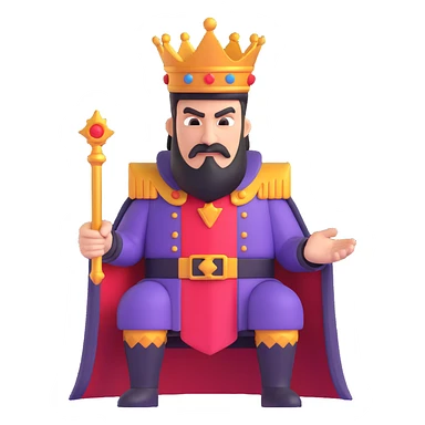 The sinister king, not cartoon like sticker