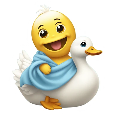 Baby riding a duck sticker