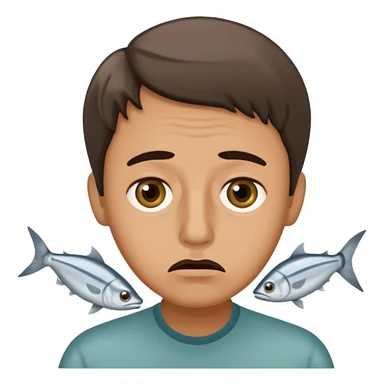 una persona con cara de anchoa preocupado con cara de anchoa el pez anchoa sticker