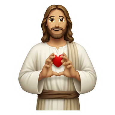 Jesus making a heart hand  sticker