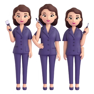 beauty salon team members in professional attire sticker