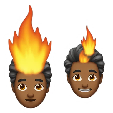 man with hair on fire sticker