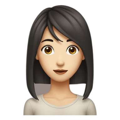 Long face semi asian sticker