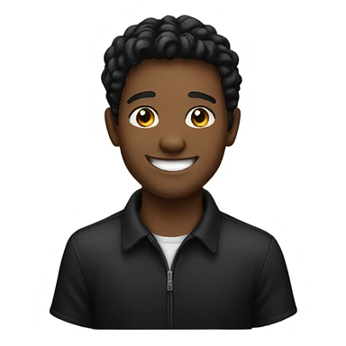 smiling young man in black sticker