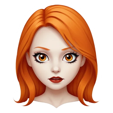 Vampire girl emo with long orange hair sticker