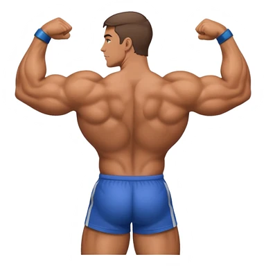 Bodybuilder flexing back sticker