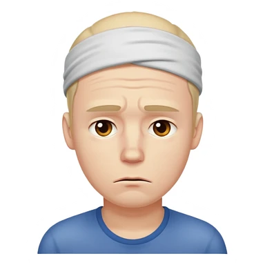 tired sad man with sweat on his forehead sticker