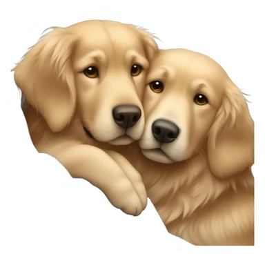 Golden retriever and girl with brown hair and blue eyes in blanket together  sticker