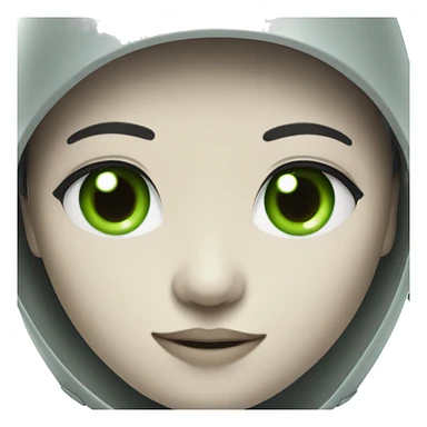 Asian robot with green eyes sticker