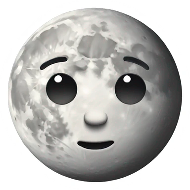 Moon with a face sticker