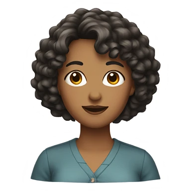 Woman with short curly hair with bangs sticker