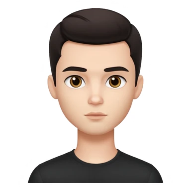 pretty handsome bratz man, dark eyes,  short dark hair, dark eyes, pale skin, defined jawline sticker