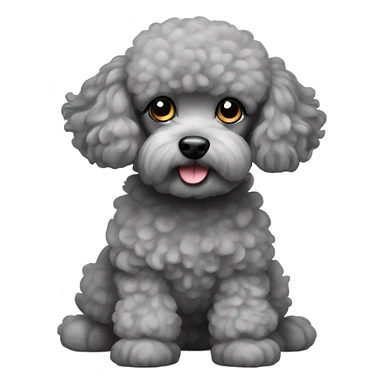 grey baby poodle sticker