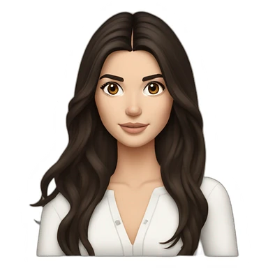 brunette Kendall Jenner with long hair holding iPad sticker