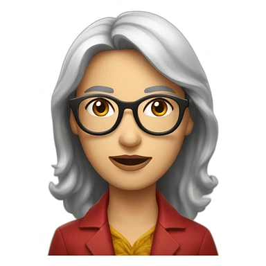 Leona mayor, con lentes muy Rojos y redondos alegre sticker