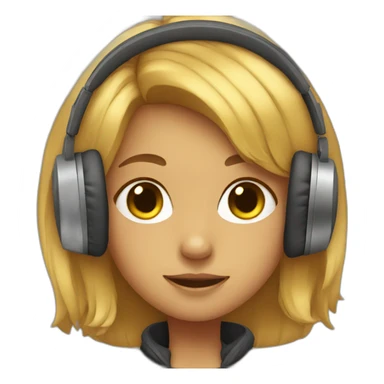 Girl with headphones sticker