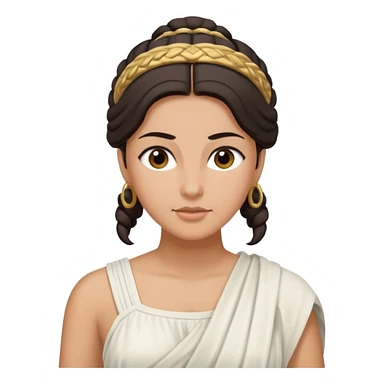 ancient greek woman with dark hair tied back sticker