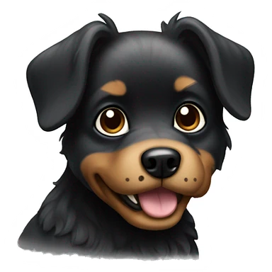 Black fulffy small dog sticker