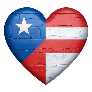 Heart with puerto rico flag sticker