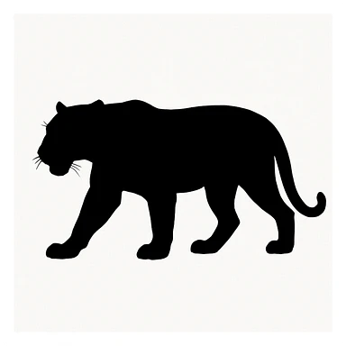 Tiger black silhouette white background sticker