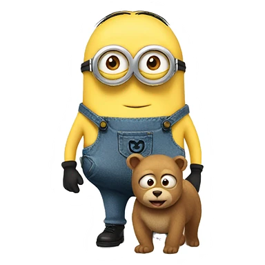 Minions with teddy bear  sticker