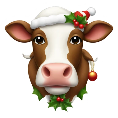 Christmas cow sticker